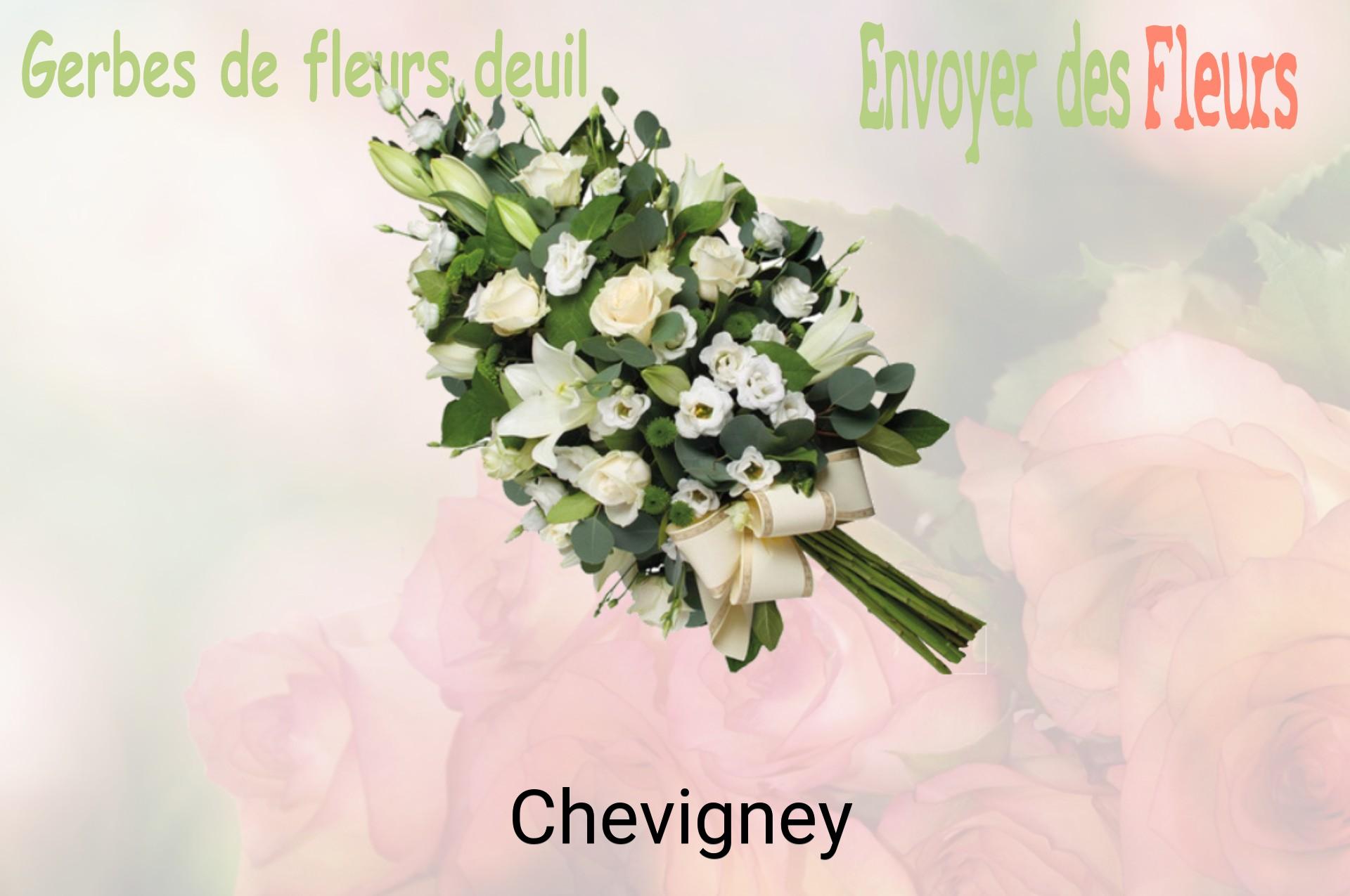 Gerbe de fleurs de deuil livrée à Chevigney
